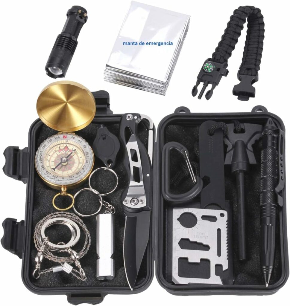 Homvik Kits de Supervivencia 14 en 1 multifuncional