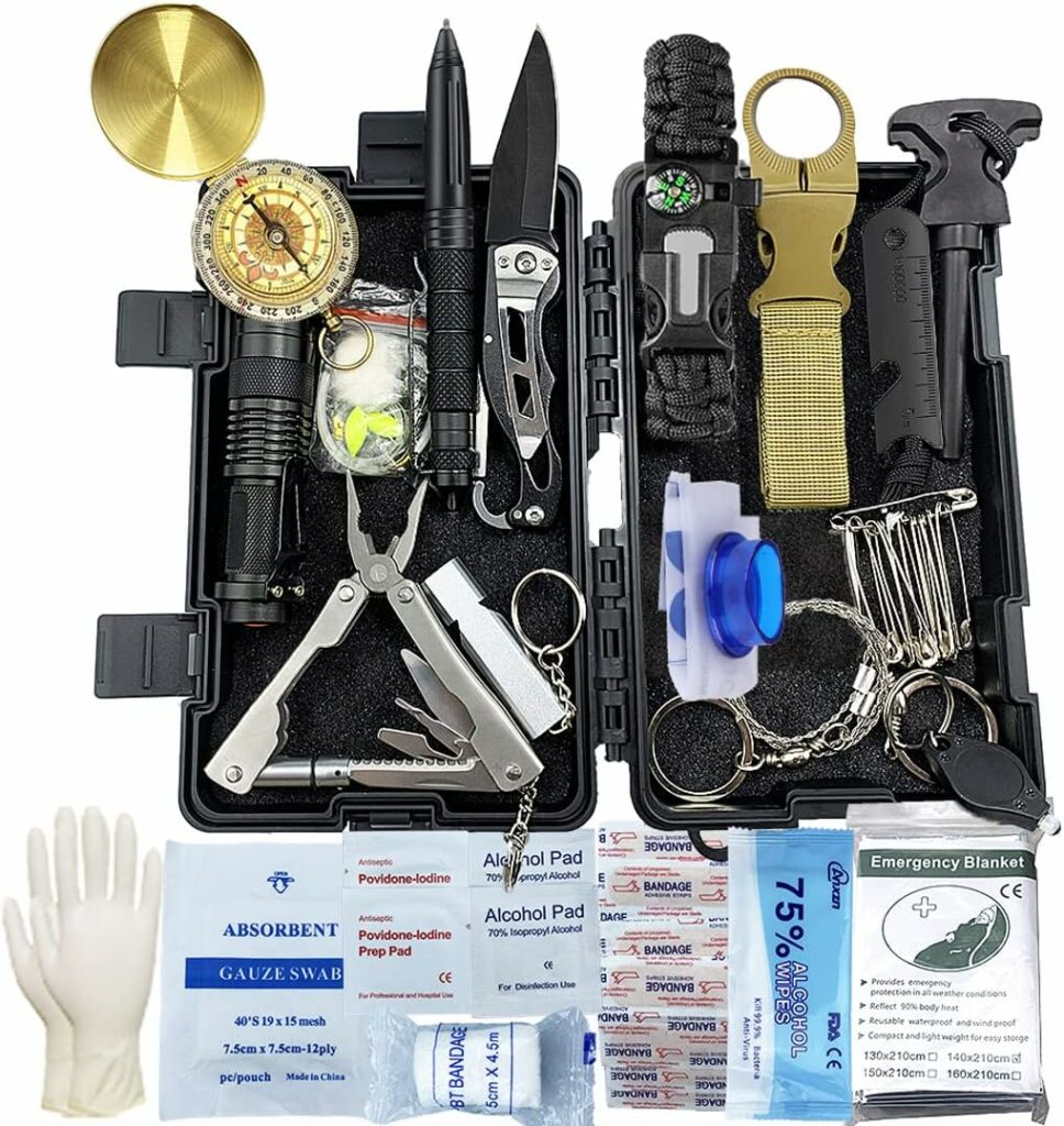 Kit de Supervivencia, 24 en 1 Multifuncional Equipo de Botiquín